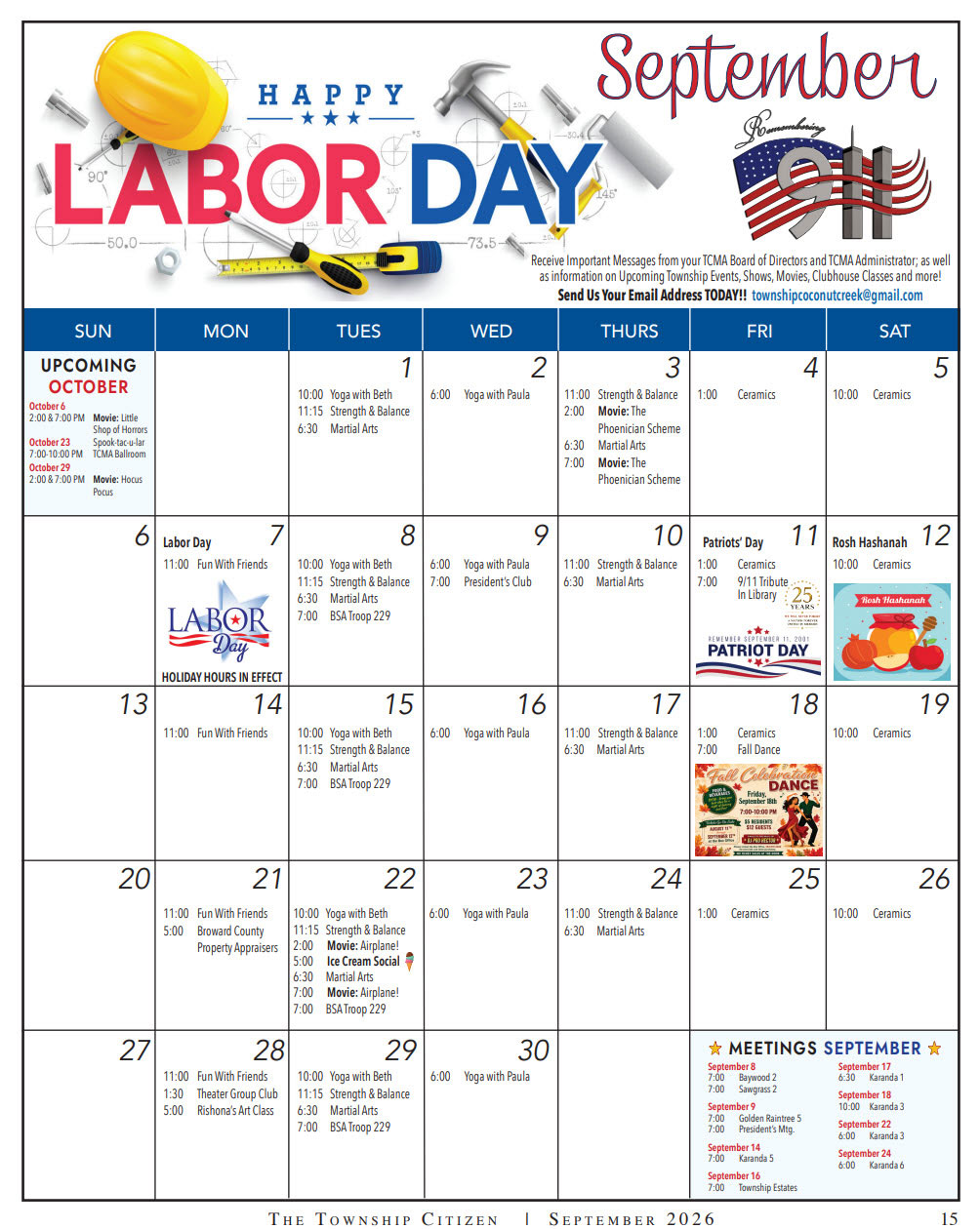 T.C.M.A. calendar of events