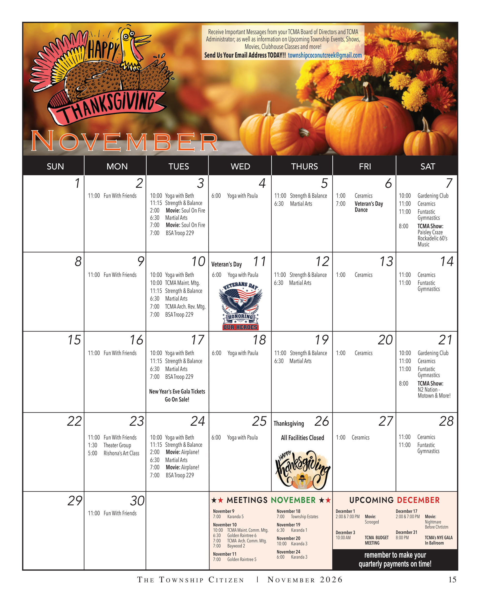 Previous T.C.M.A. calendar of events